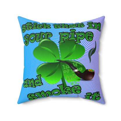 celtics logo - Spun Polyester Square Pillow - (light blue-purple wave)
