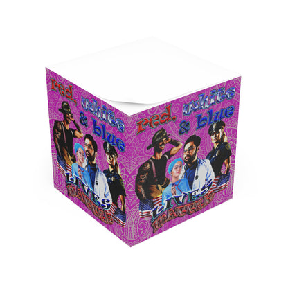 rw&b lives matter - note cube (pink swirl)
