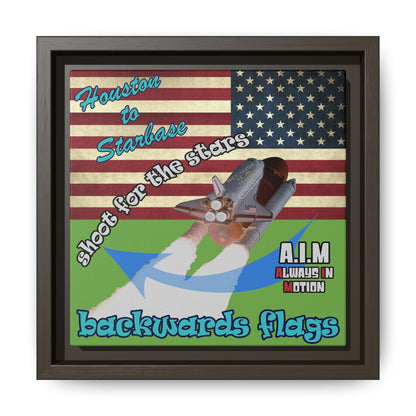 shoot for the stars - framed canvas art (green)