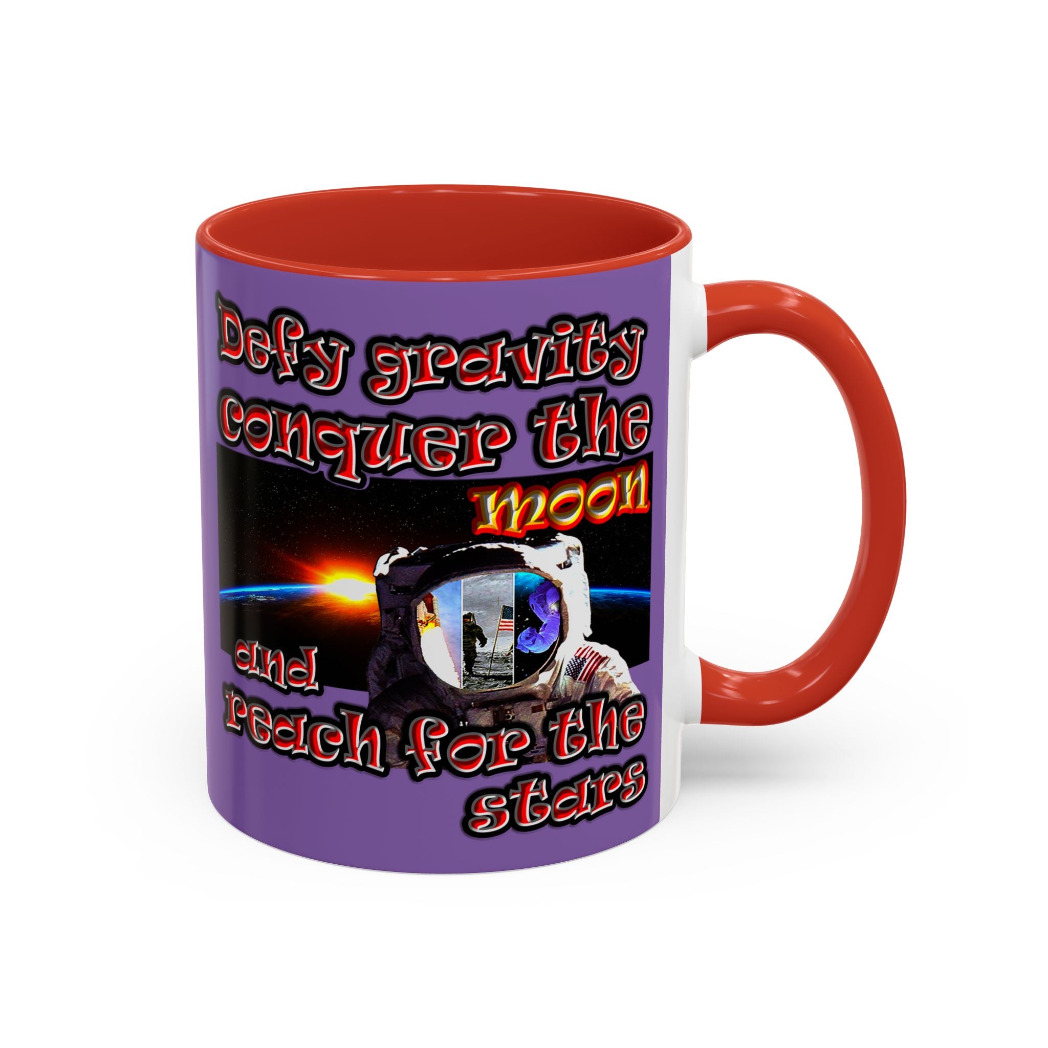 defy conquer reach - Accent Mug (light purple)