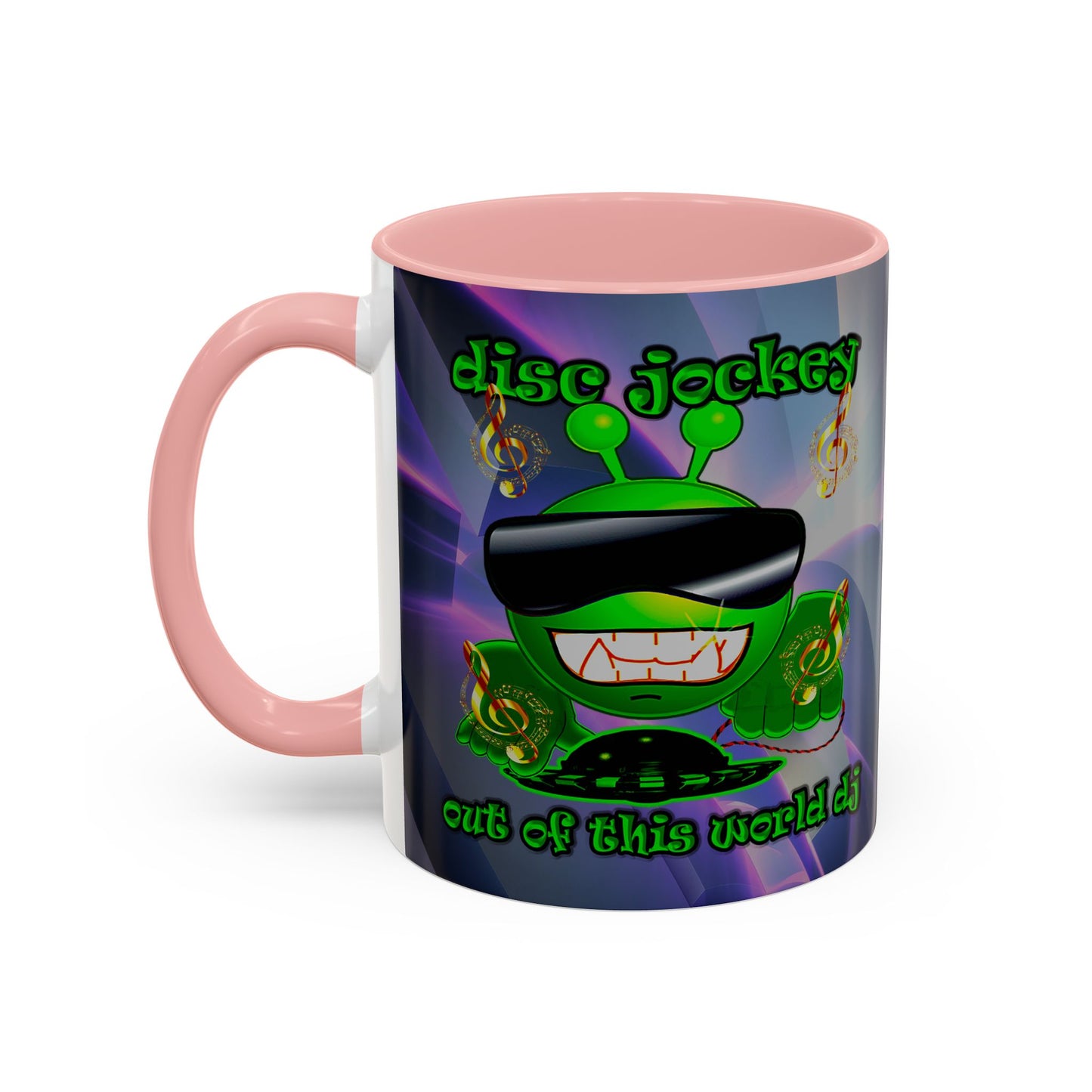 disc jockey - Accent Mug (grey-pink wave)