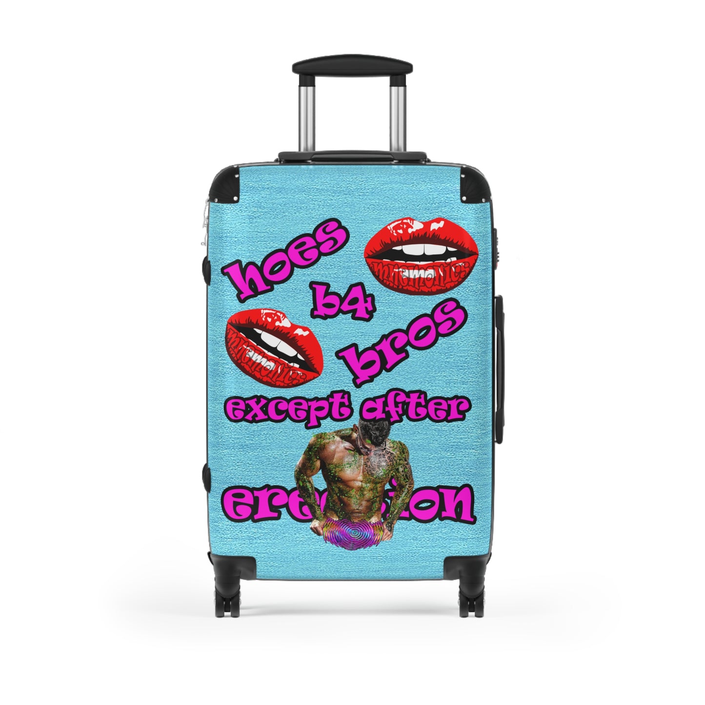 hoes b4 bros - Suitcase (faded blue)