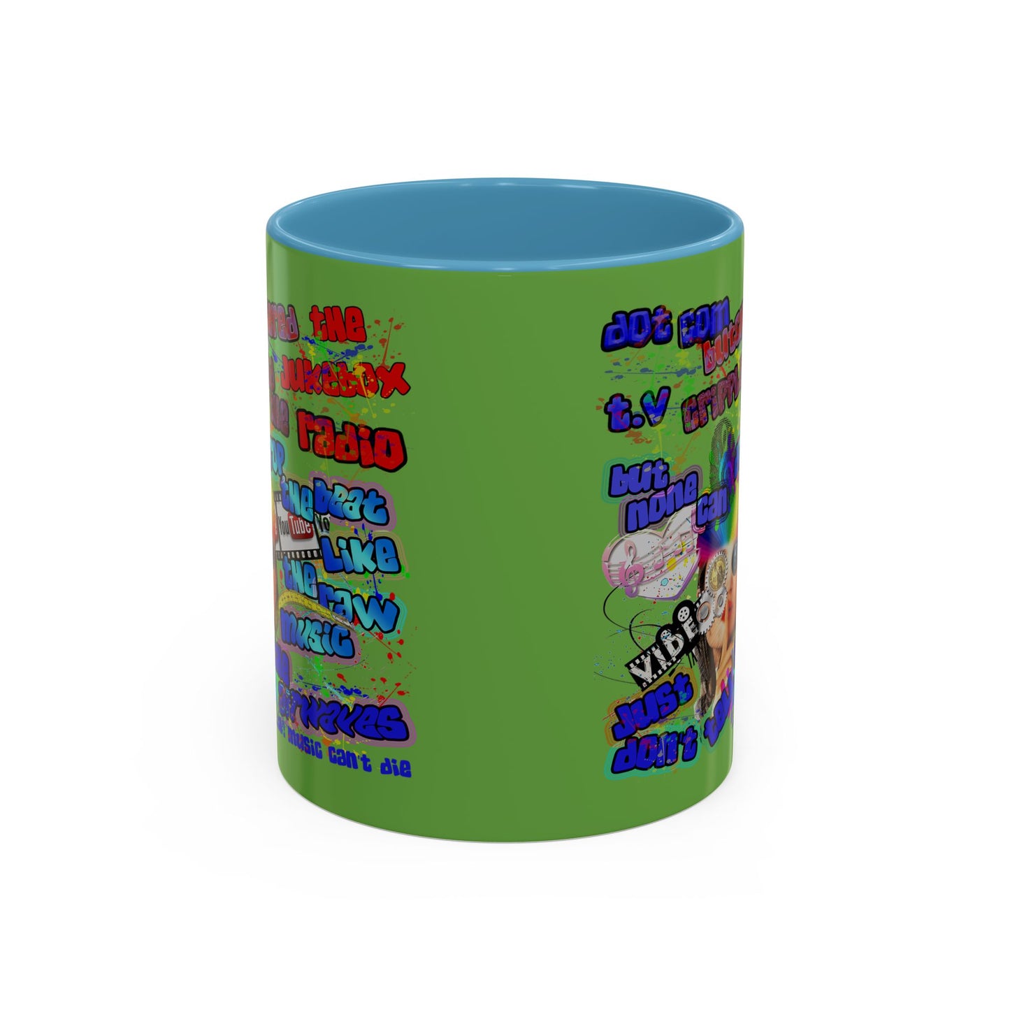 drop the beat - Accent Mug (green)