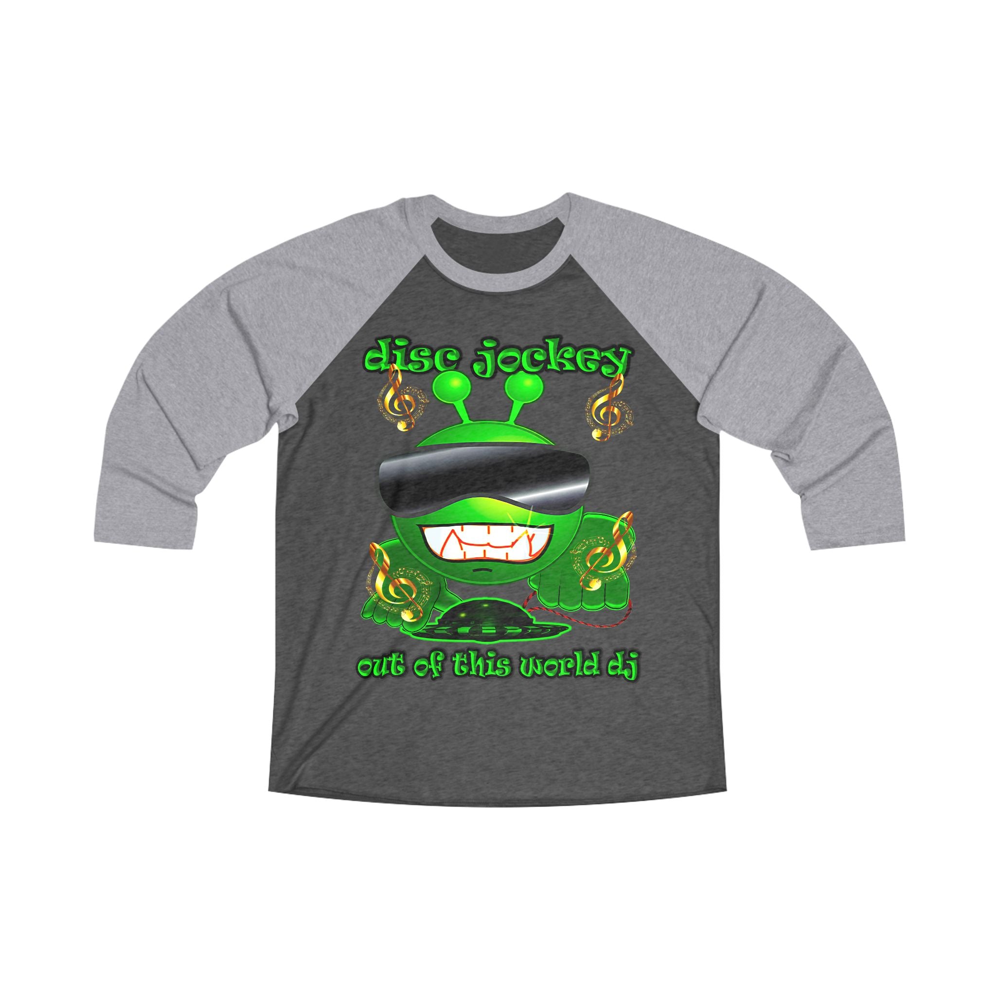 disc jockey - Unisex Tri-Blend 3\4 Raglan Tee