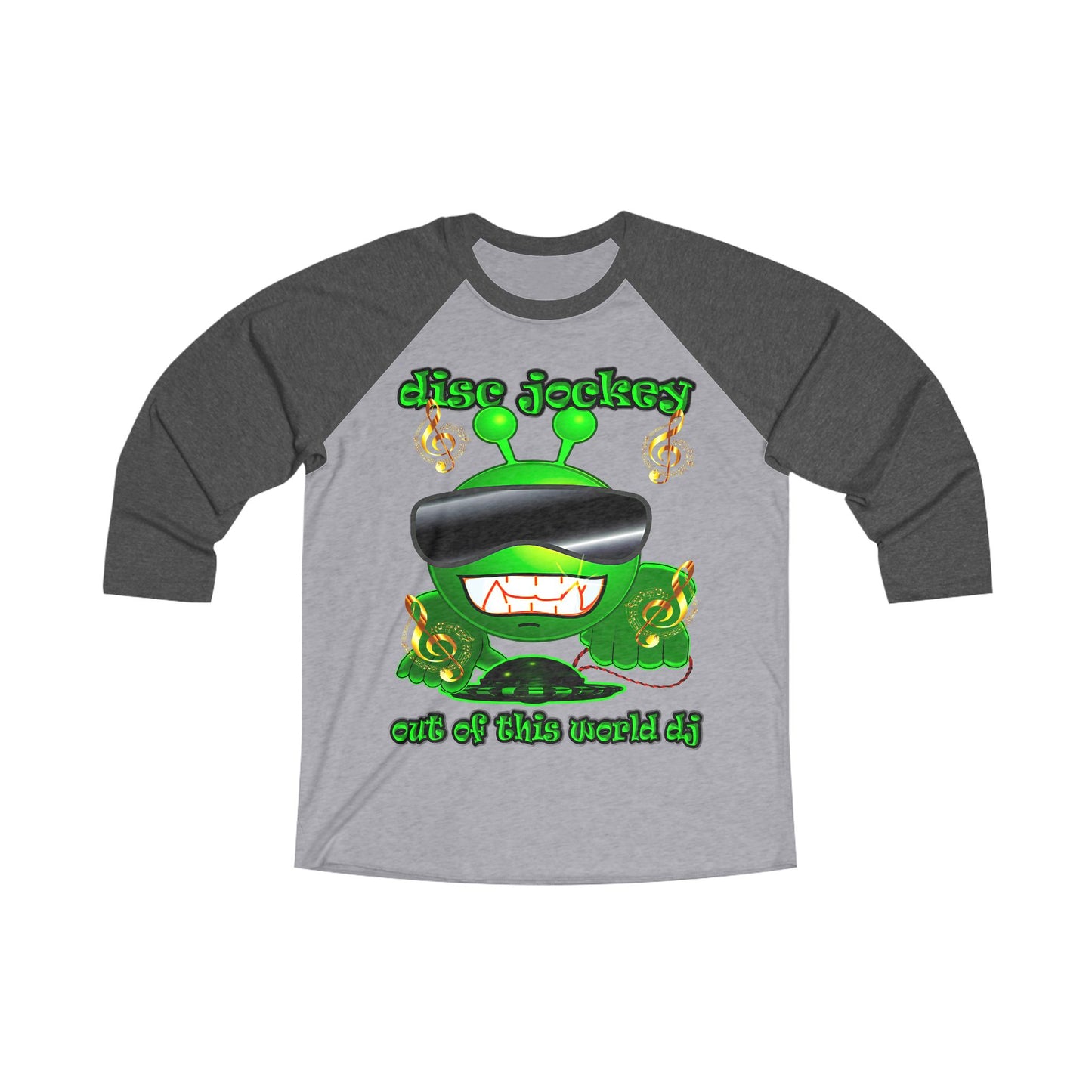 disc jockey - Unisex Tri-Blend 3\4 Raglan Tee
