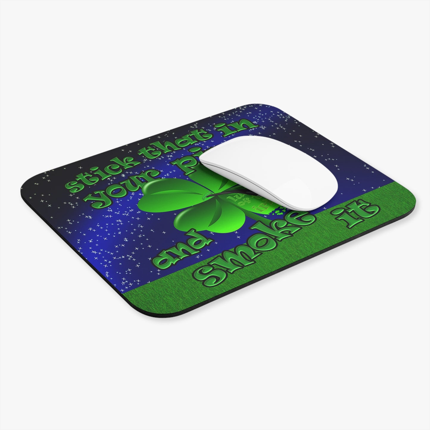 stick that in your pipe and smoke it - Mouse Pad (Rectangle) ('snoops' background)