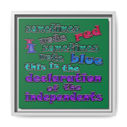declaration of the independents - framed canvas art (dark green)