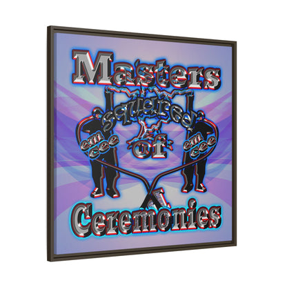 em cee squared - framed canvas art (light blue-pink wave)