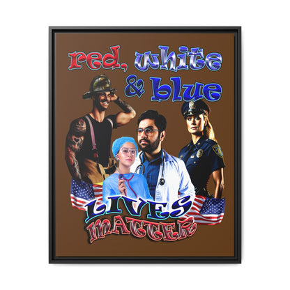 rw&b lives matter - framed canvas art (brown)