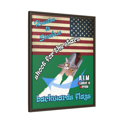 shoot for the stars - framed canvas art (dark green)