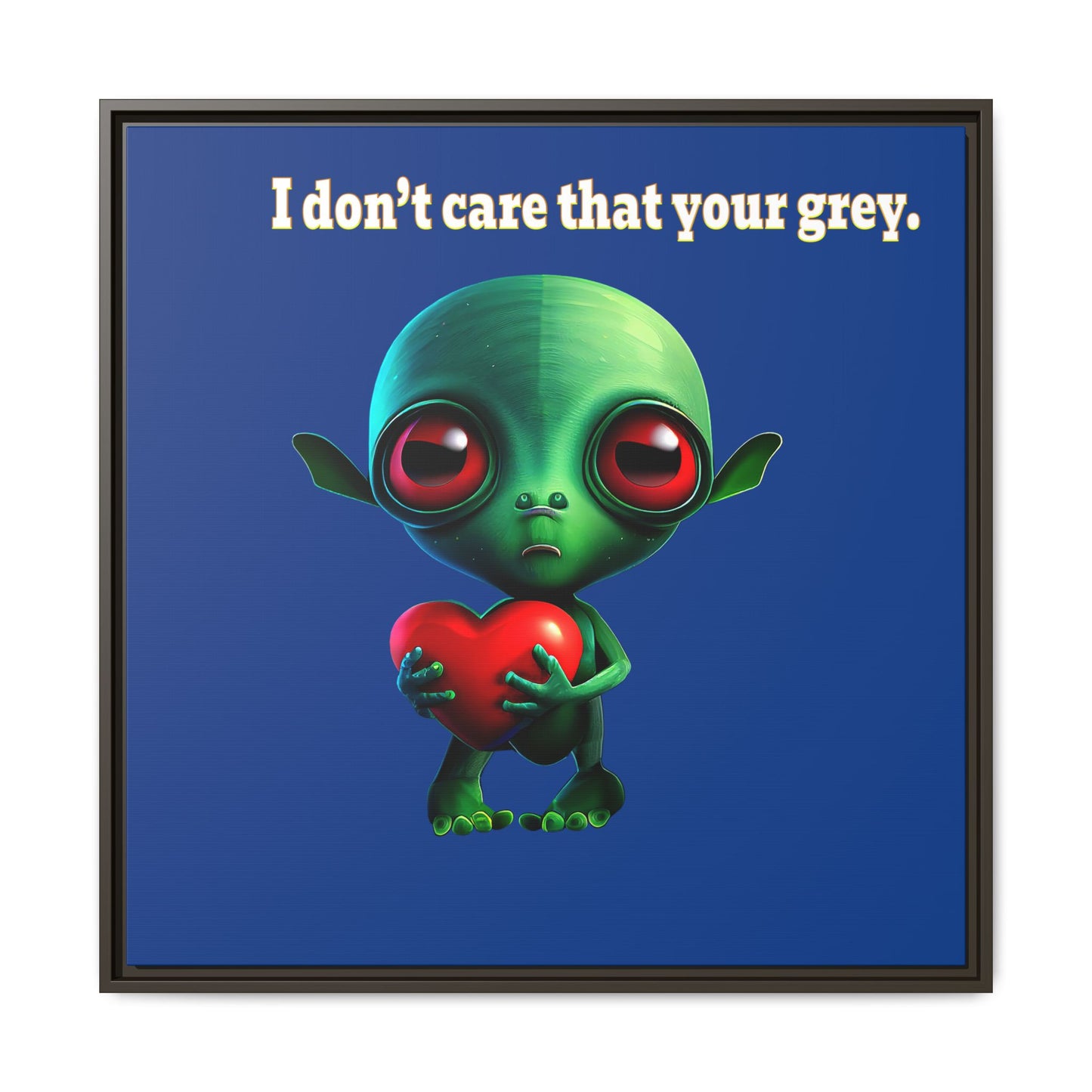 I don't care that your grey - framed canvas art (dark blue)