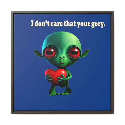 I don't care that your grey - framed canvas art (dark blue)