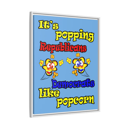 popping like popcorn - framed canvas art (light blue)