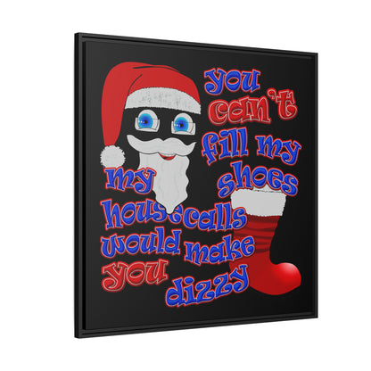 santa's shoes - framed canvas art (black)