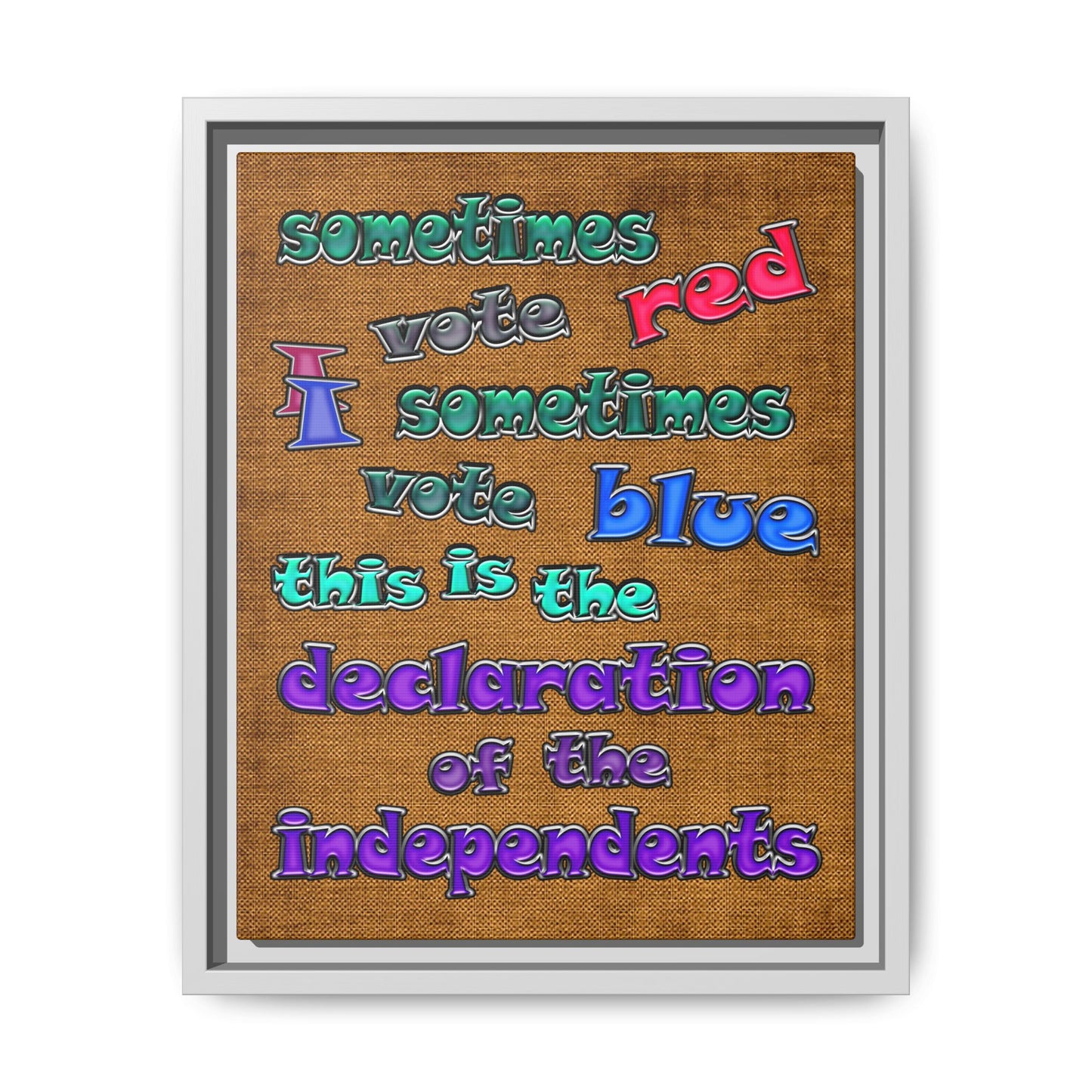 declaration of the independents - framed canvas art (brown papyrus)