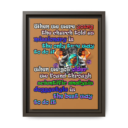 doggystyle - framed canvas art (light brown)