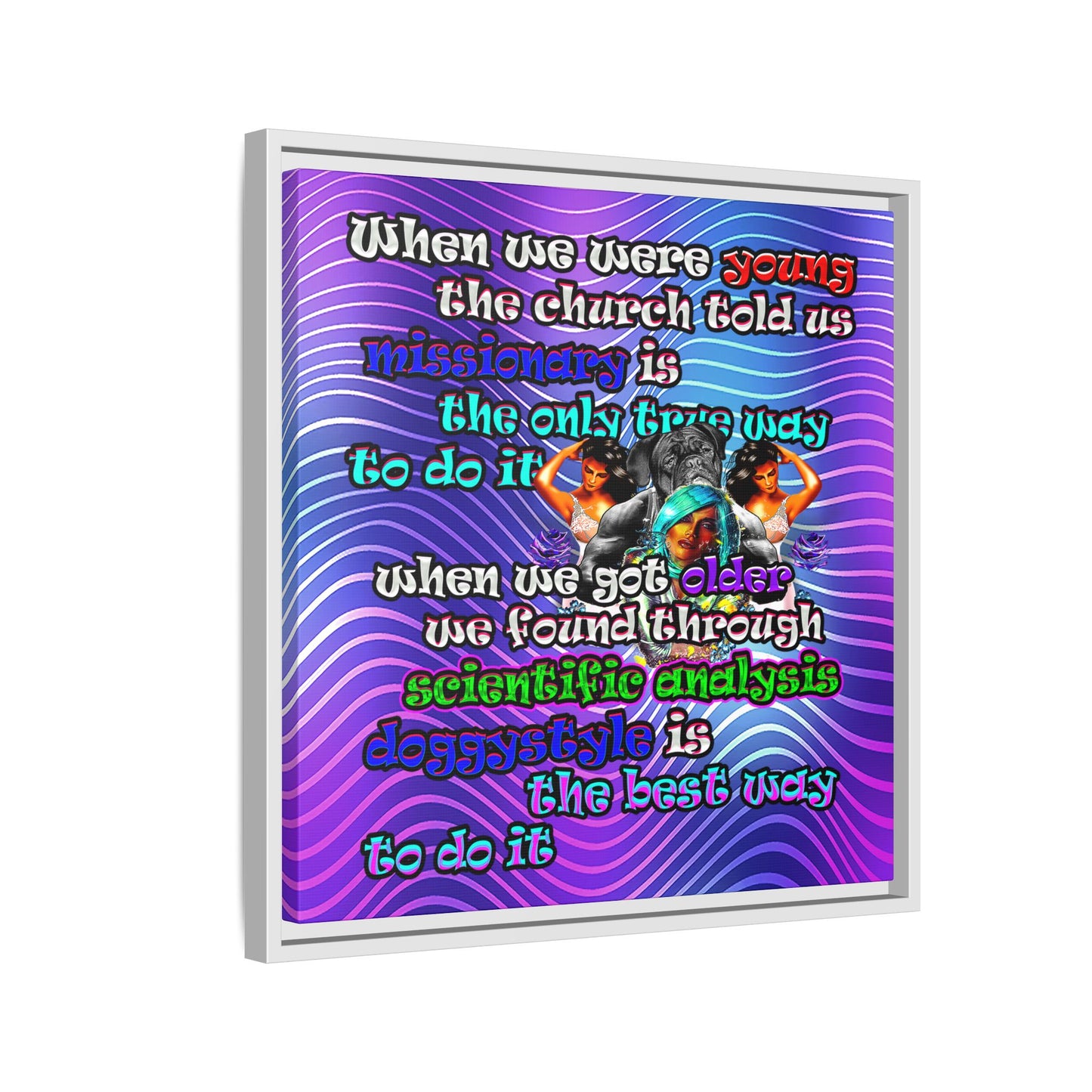 doggystyle - framed canvas art (purple wave)