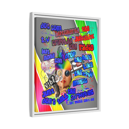 drop the beat - framed canvas art (rainbow split)