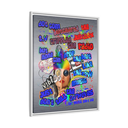 drop the beat - framed canvas art (brushed nickel)