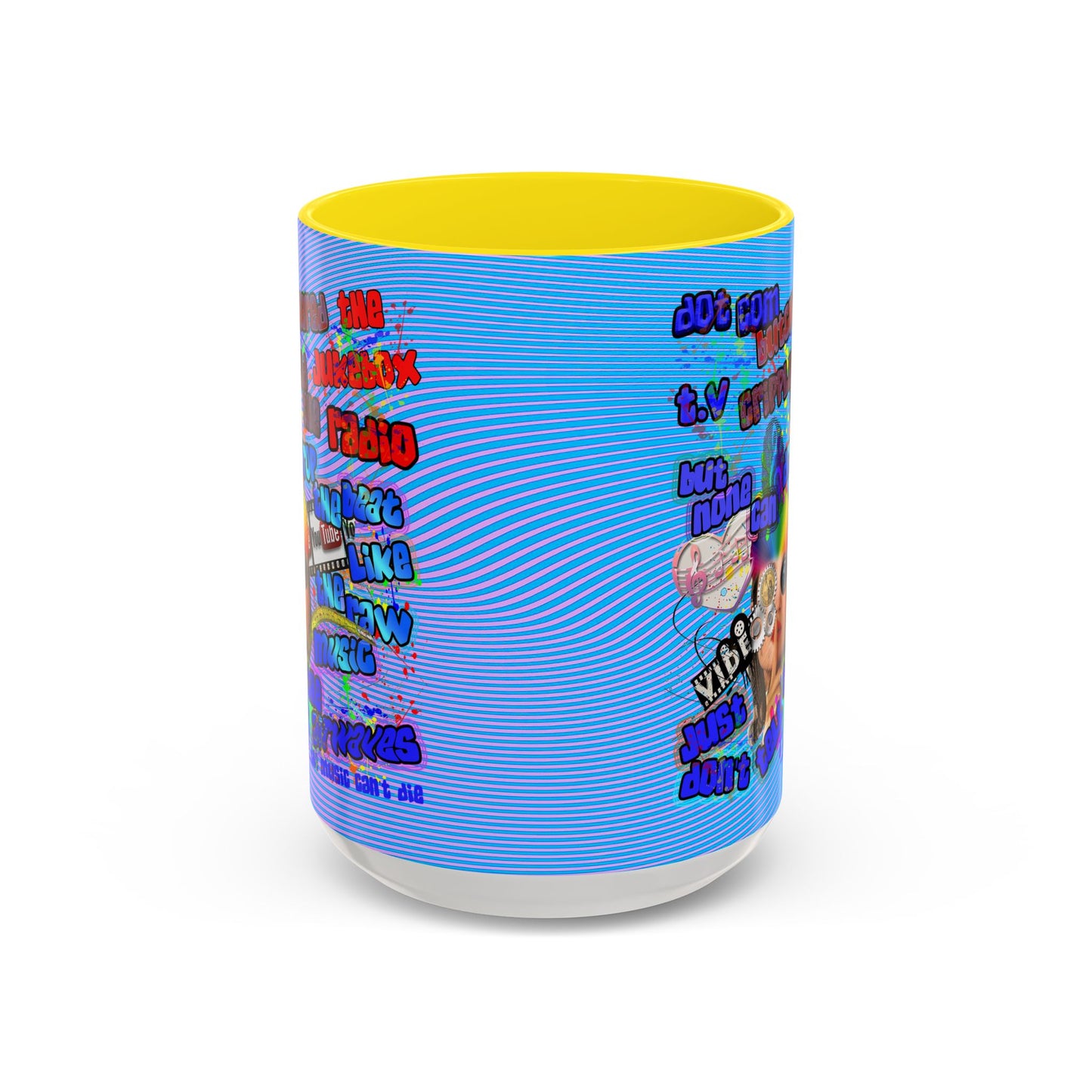 drop the beat - Accent Mug (light blue-purple wave)