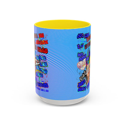 drop the beat - Accent Mug (light blue-purple wave)