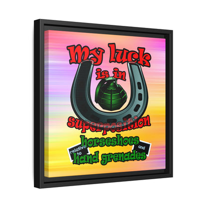 my luck - framed canvas art (color blur)
