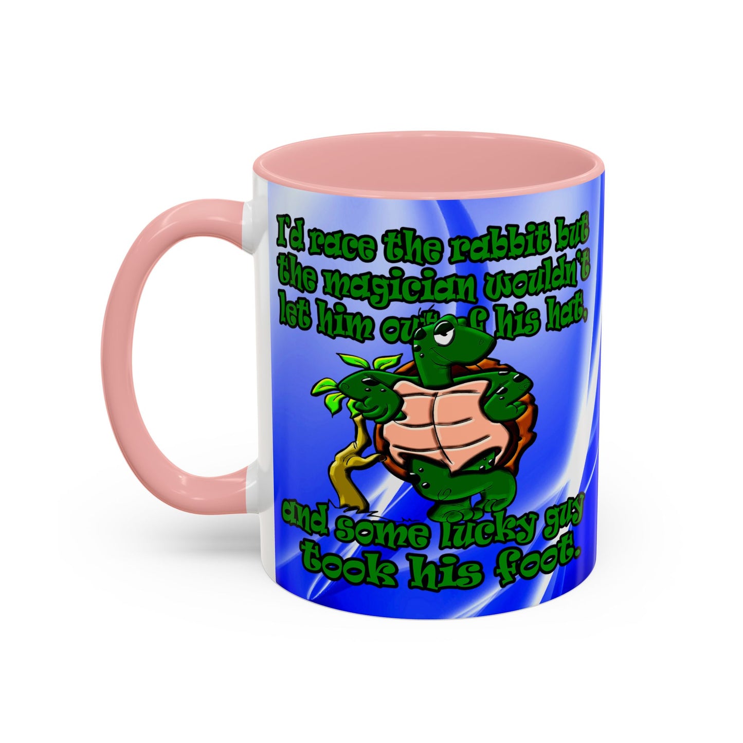 turtle race - Accent Mug (blue-white wave)