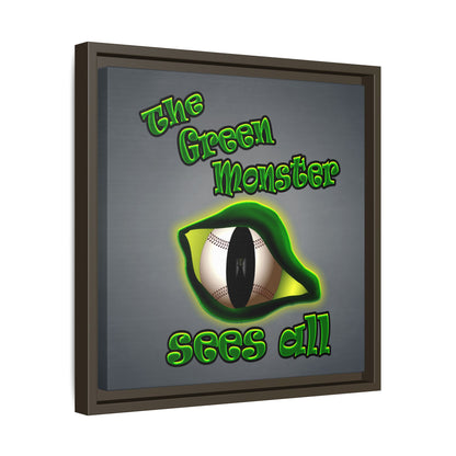 green monster - framed canvas art (grey-light grey)