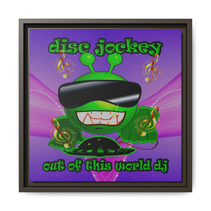 disc jockey - framed canvas art (purple-pink wave)