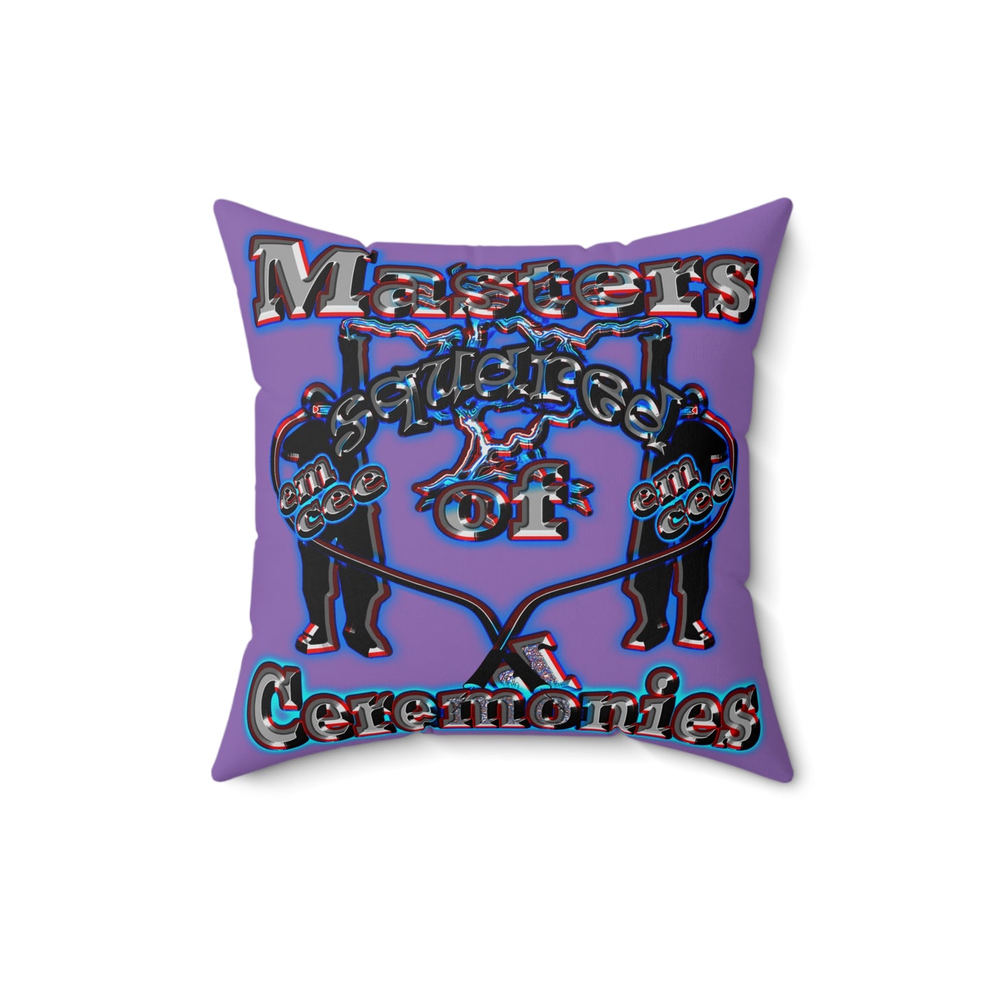 em cee squared - Spun Polyester Square Pillow - (light purple)