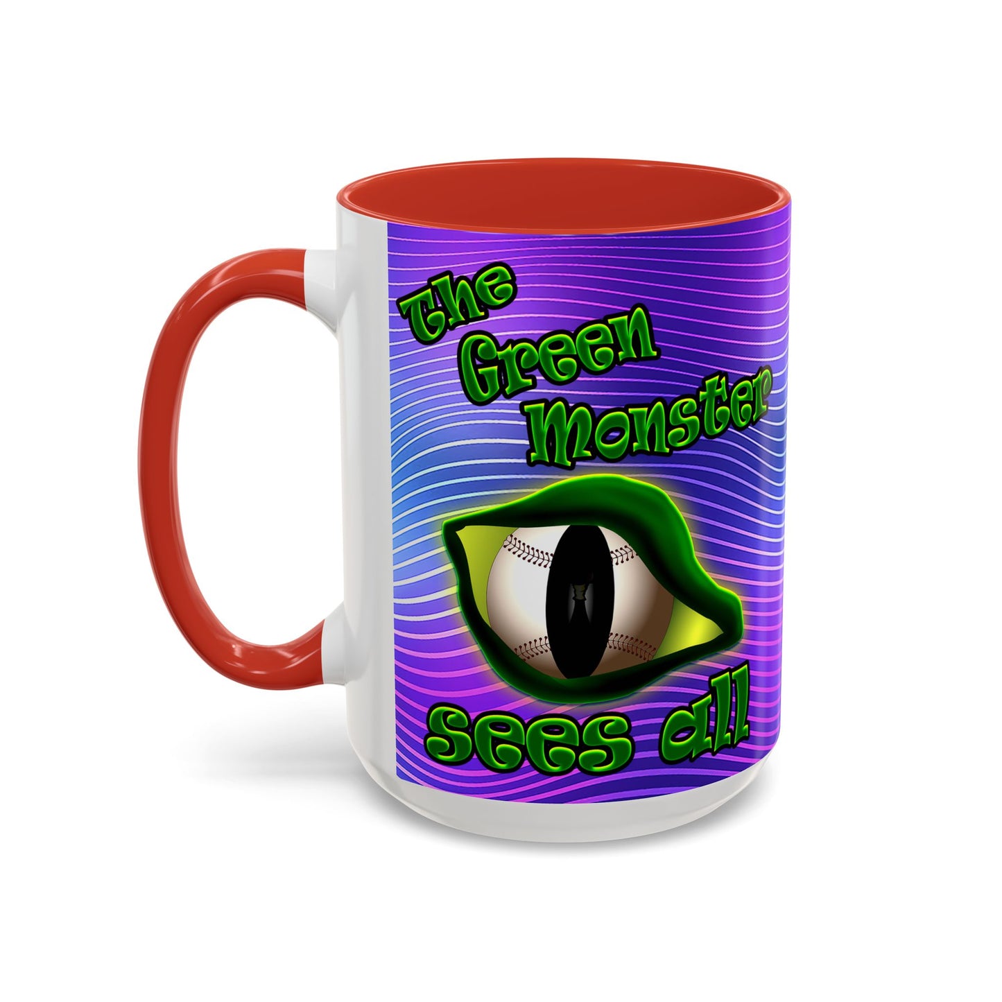 green monster - Accent Mug (purple wave)