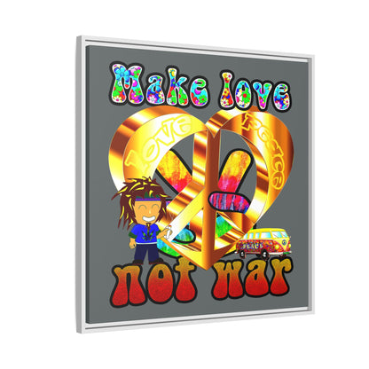 love peace - framed canvas art (dark grey)