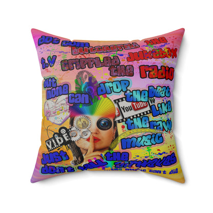 drop the beat - Faux Suede Square Pillow - (color blur)