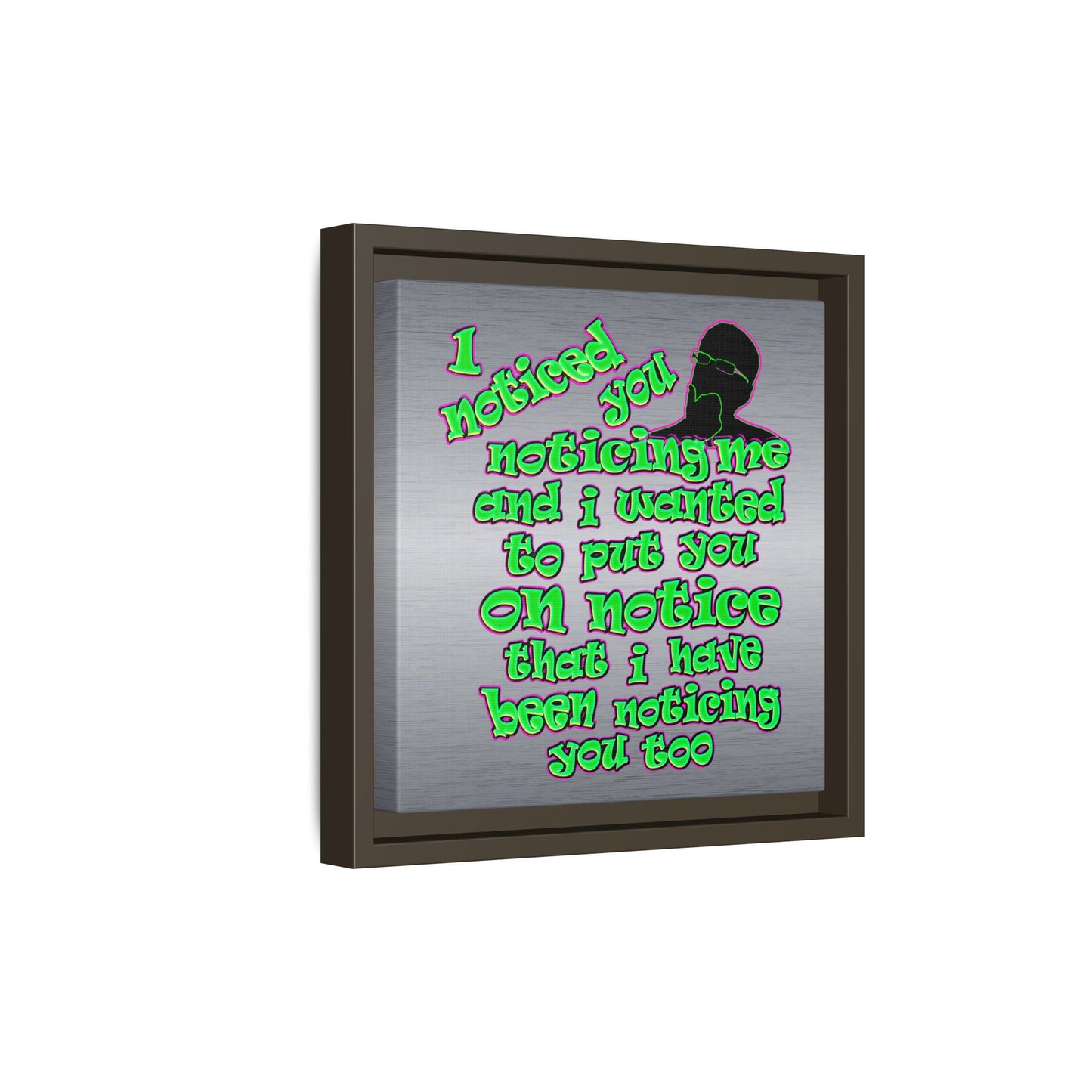 noticed you noticing - framed canvas art (brushed nickel)