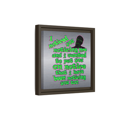 noticed you noticing - framed canvas art (brushed nickel)