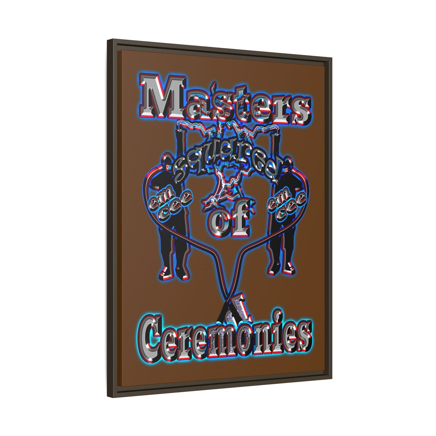 em cee squared - framed canvas art (brown)