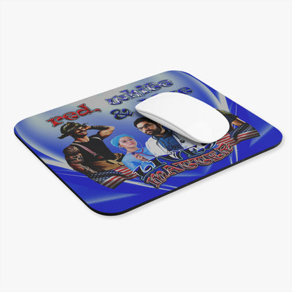 rw&b lives matter - Mouse Pad (Rectangle) (blue-white wave)