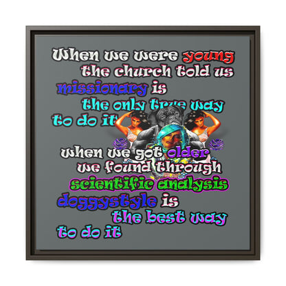 doggystyle - framed canvas art (dark grey)