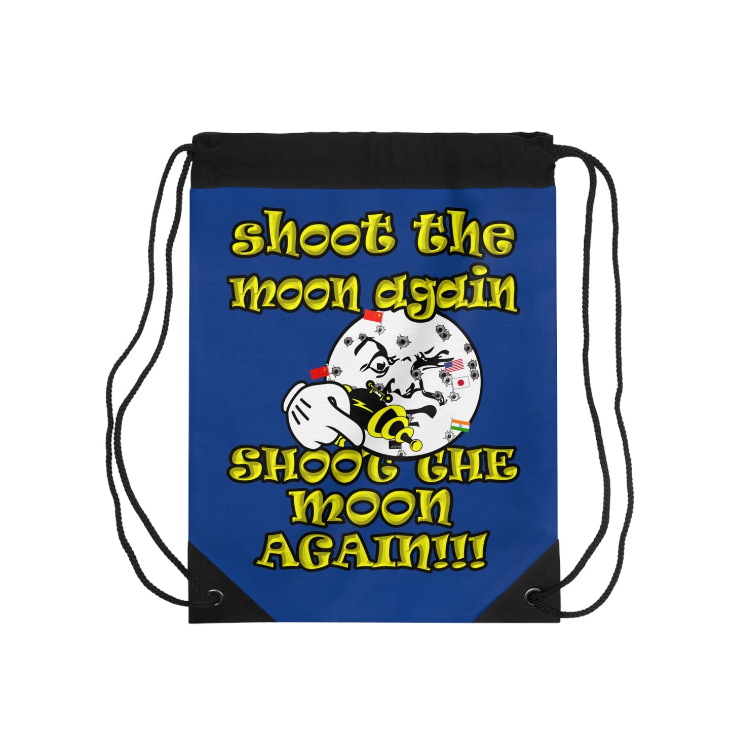 shoot the moon again - Drawstring Bag (dark blue)