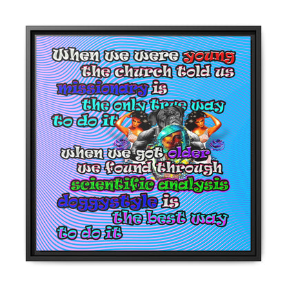 doggystyle - framed canvas art (light blue-purple wave)