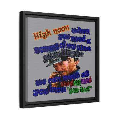 high noon - framed canvas art (grey)