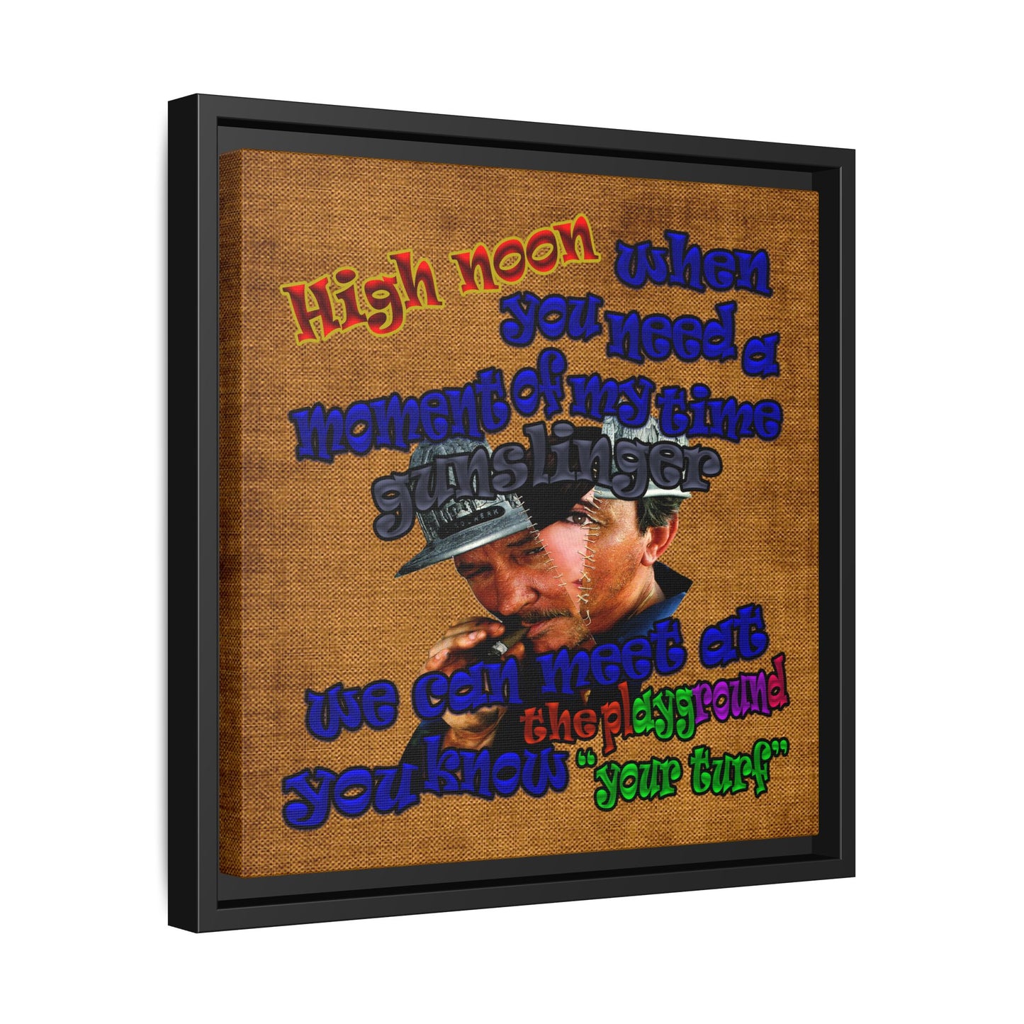 high noon - framed canvas art (brown papyrus)