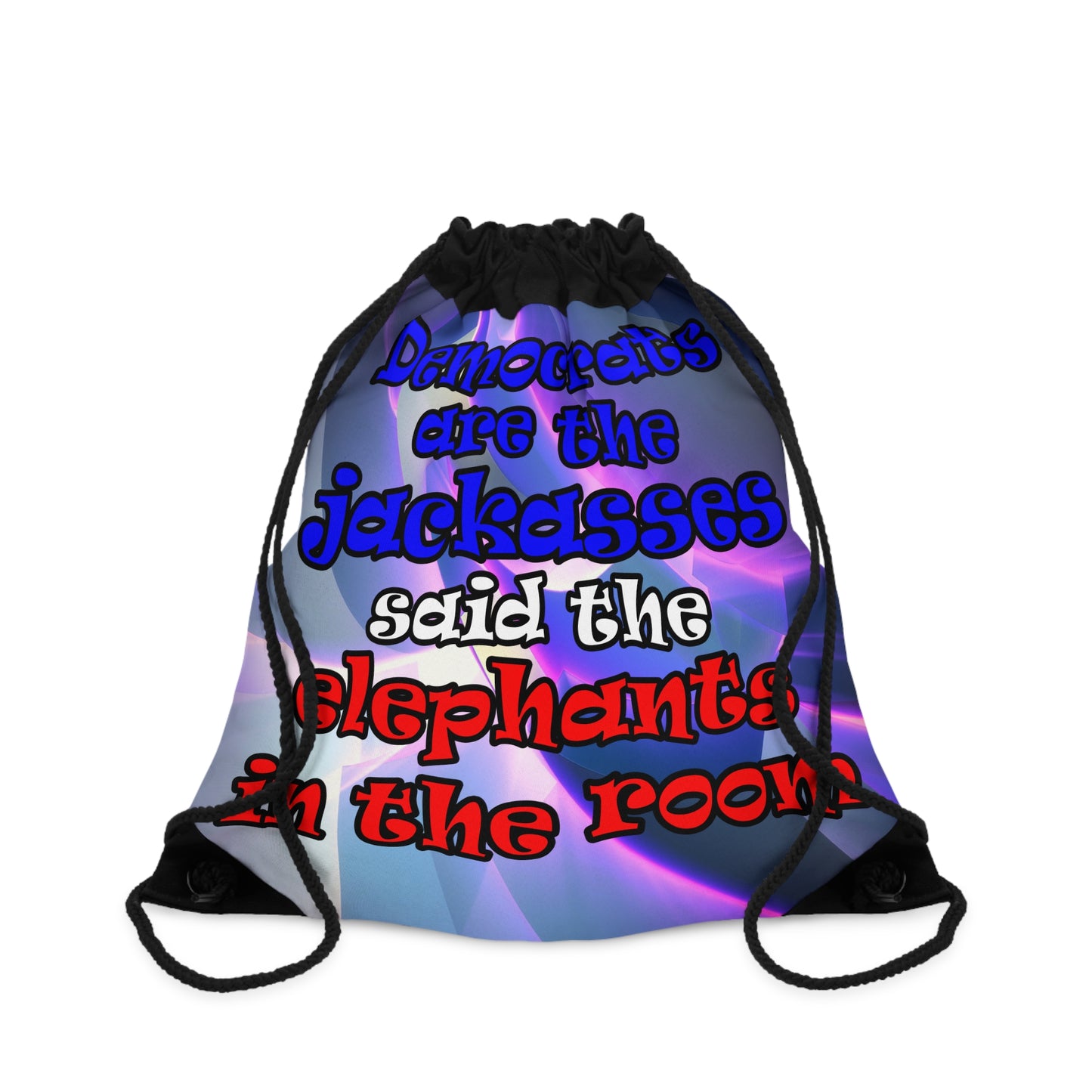 donkeys and elephants - Drawstring Bag (grey-pink wave)