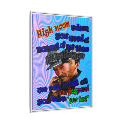 high noon - framed canvas art (light blue-purple wave)