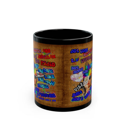 drop the beat - Black Mug (brown papyrus)