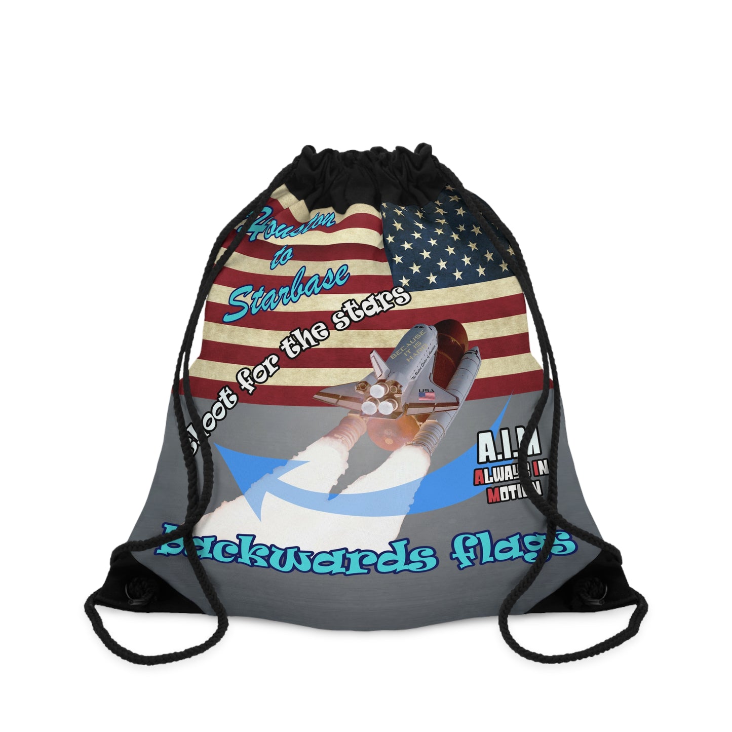 shoot for the stars - Drawstring Bag (grey-light grey)