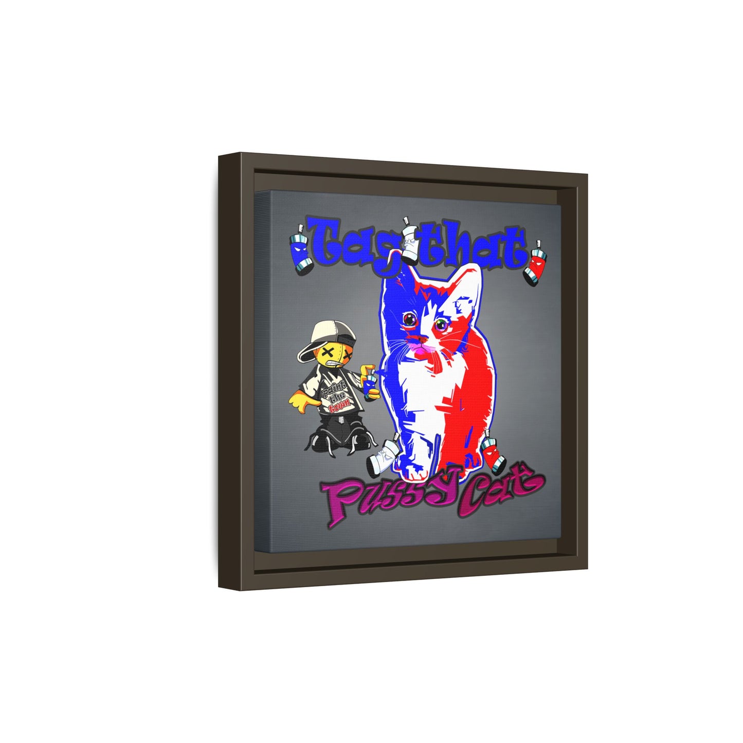 tag that - framed canvas art (grey-light grey)