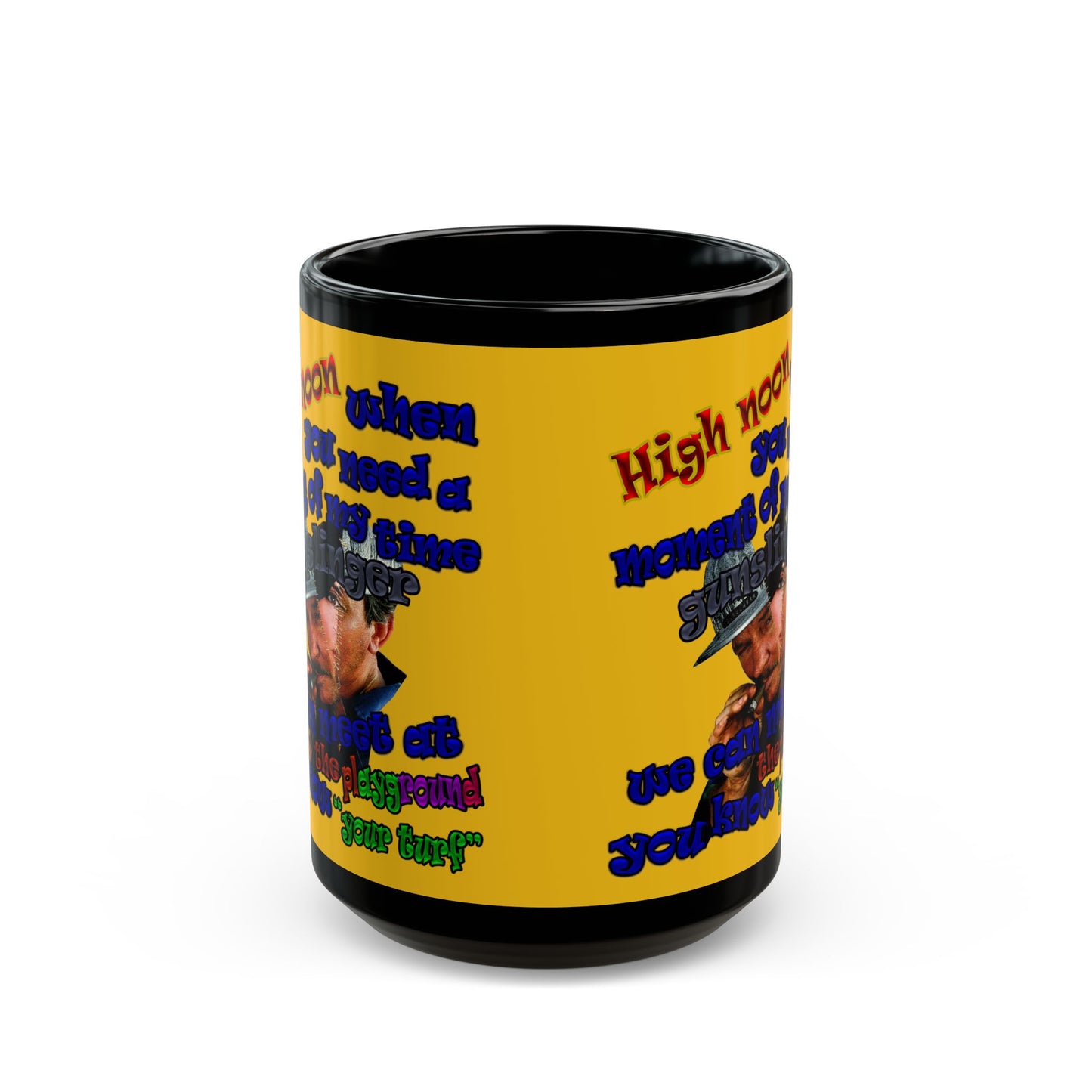 high noon - Black Mug (yellow)