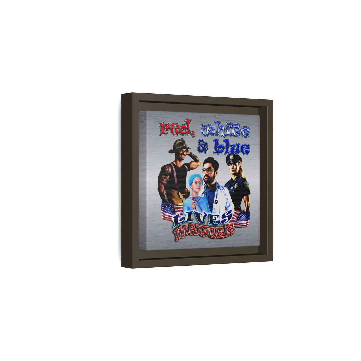 rw&b lives matter - framed canvas art (brushed nickel)
