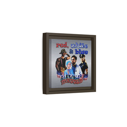 rw&b lives matter - framed canvas art (brushed nickel)